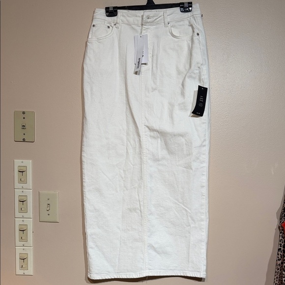 Na-Kd Dresses & Skirts - NA-KD white Denim Maxi Skirt organic cotton